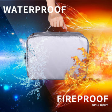 Bolsa para Documentos à Prova de Fogo Organizador de Segurança com Zíper, Carteira à Prova d'Água, Estojo Multicamadas para Cartões, Bolsa de Viagem para Arquivos, Caixa de Armazenamento de Papéis