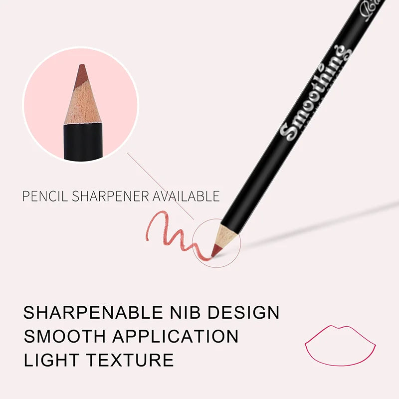 Matte Lip Liner Set – 12 Shades for Everyday Makeup