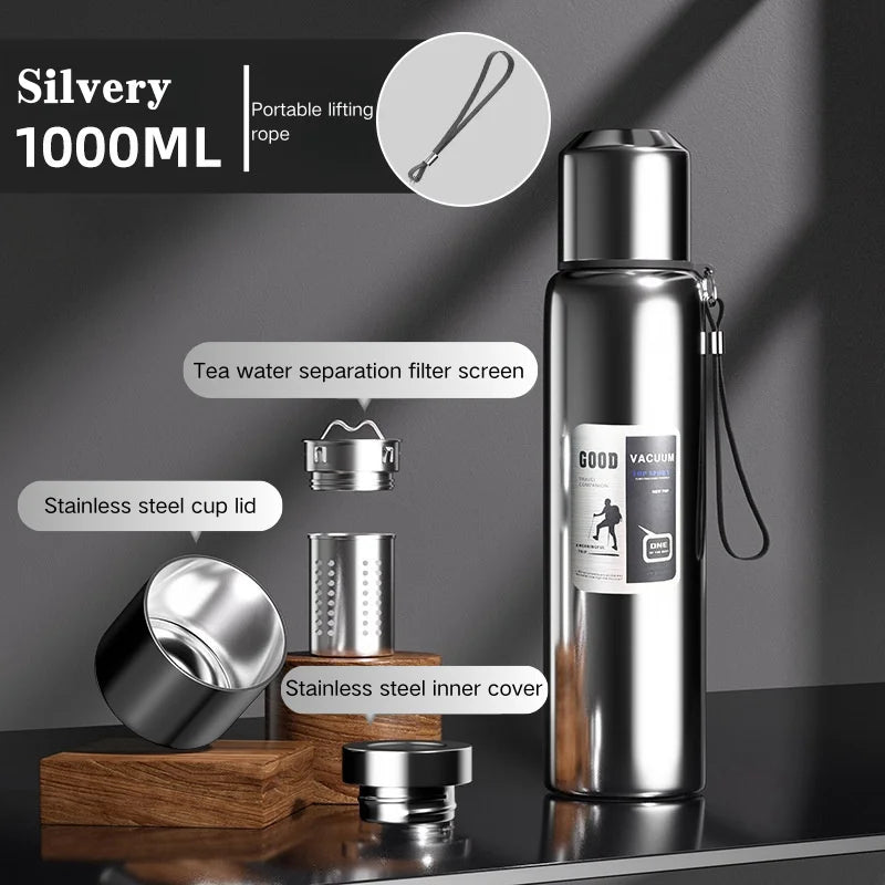 Garrafa Térmica Grande Isolada em Aço Inoxidável - 600ml-2000ml
