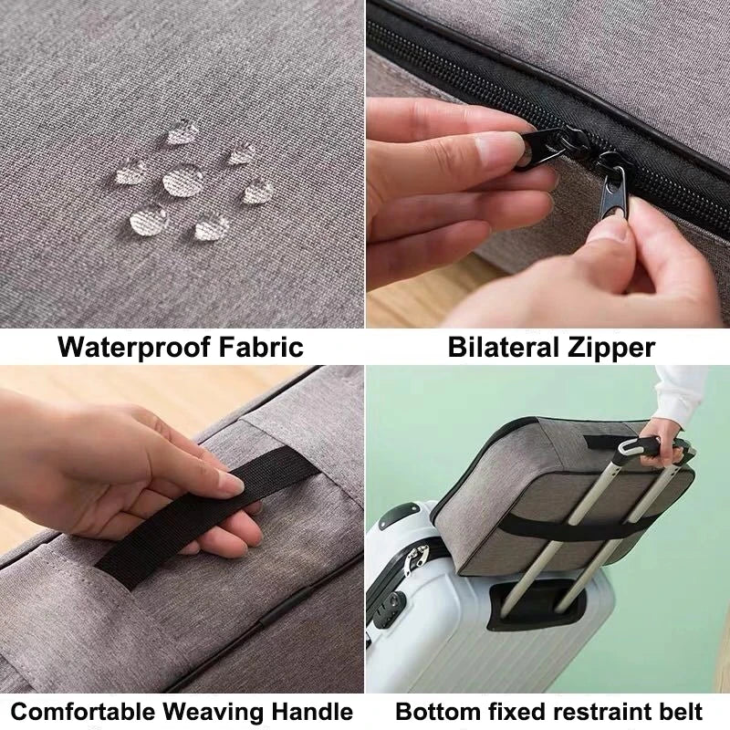 Bolsa para Documentos à Prova de Fogo Organizador de Segurança com Zíper, Carteira à Prova d'Água, Estojo Multicamadas para Cartões, Bolsa de Viagem para Arquivos, Caixa de Armazenamento de Papéis