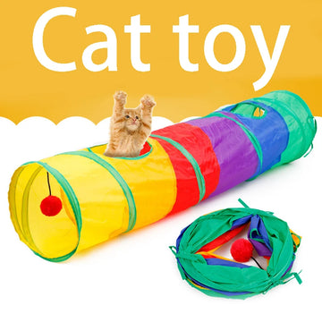 Túnel de Brinquedo para Gatos – Tubo Dobrável para Exercícios em Ambientes Internos e Externos