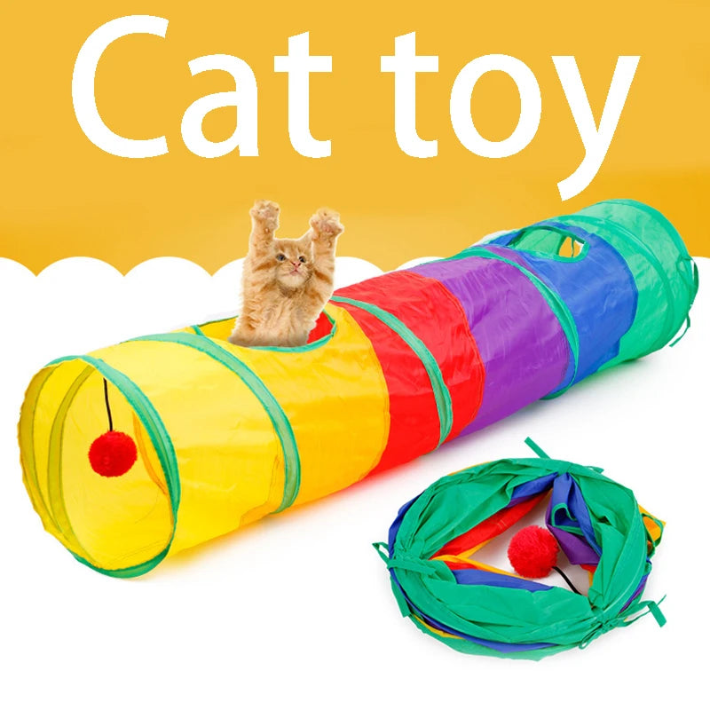 Túnel de Brinquedo para Gatos – Tubo Dobrável para Exercícios em Ambientes Internos e Externos