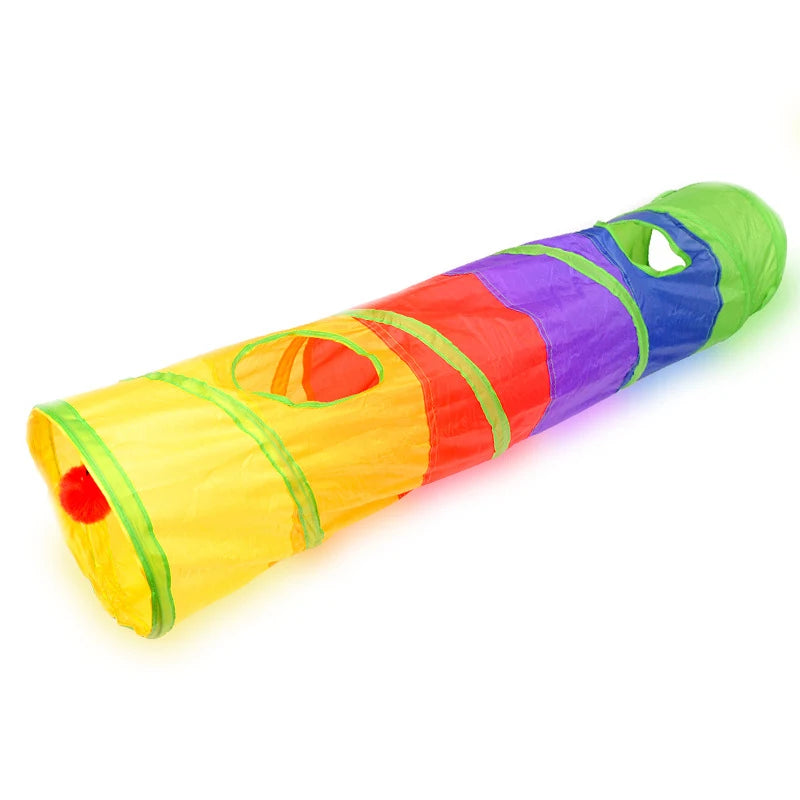 Túnel de Brinquedo para Gatos – Tubo Dobrável para Exercícios em Ambientes Internos e Externos
