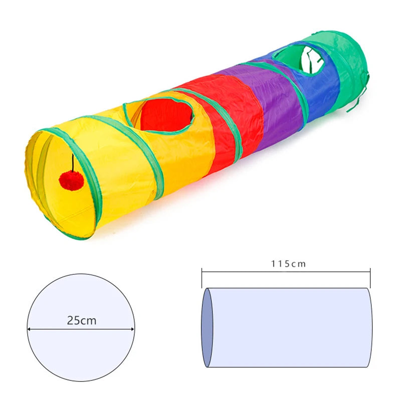 Túnel de Brinquedo para Gatos – Tubo Dobrável para Exercícios em Ambientes Internos e Externos
