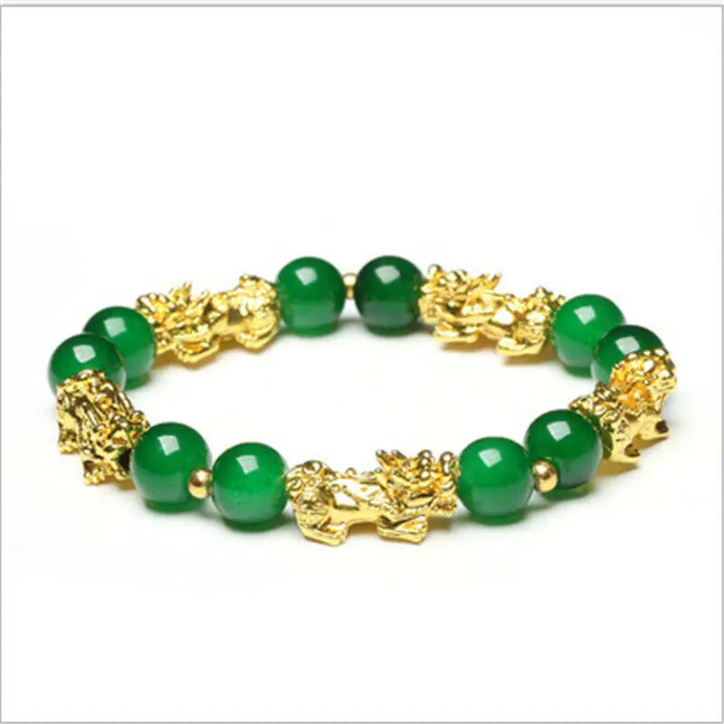 Pulseira Pixiu Feng Shui - Pulseira com Pingente de Ágata para Prosperidade e Boa Sorte