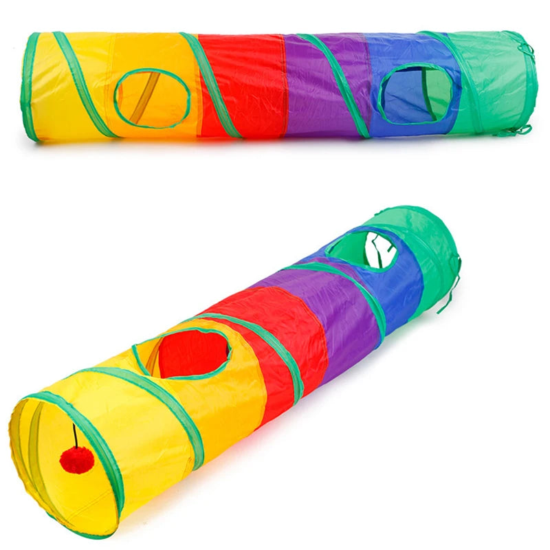 Túnel de Brinquedo para Gatos – Tubo Dobrável para Exercícios em Ambientes Internos e Externos