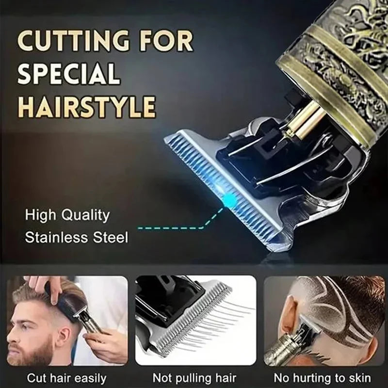 ⚡ 50% OFF Limited Time! T9 Electric Hair Trimmer - Professional USB Rechargeable Clipper for Men