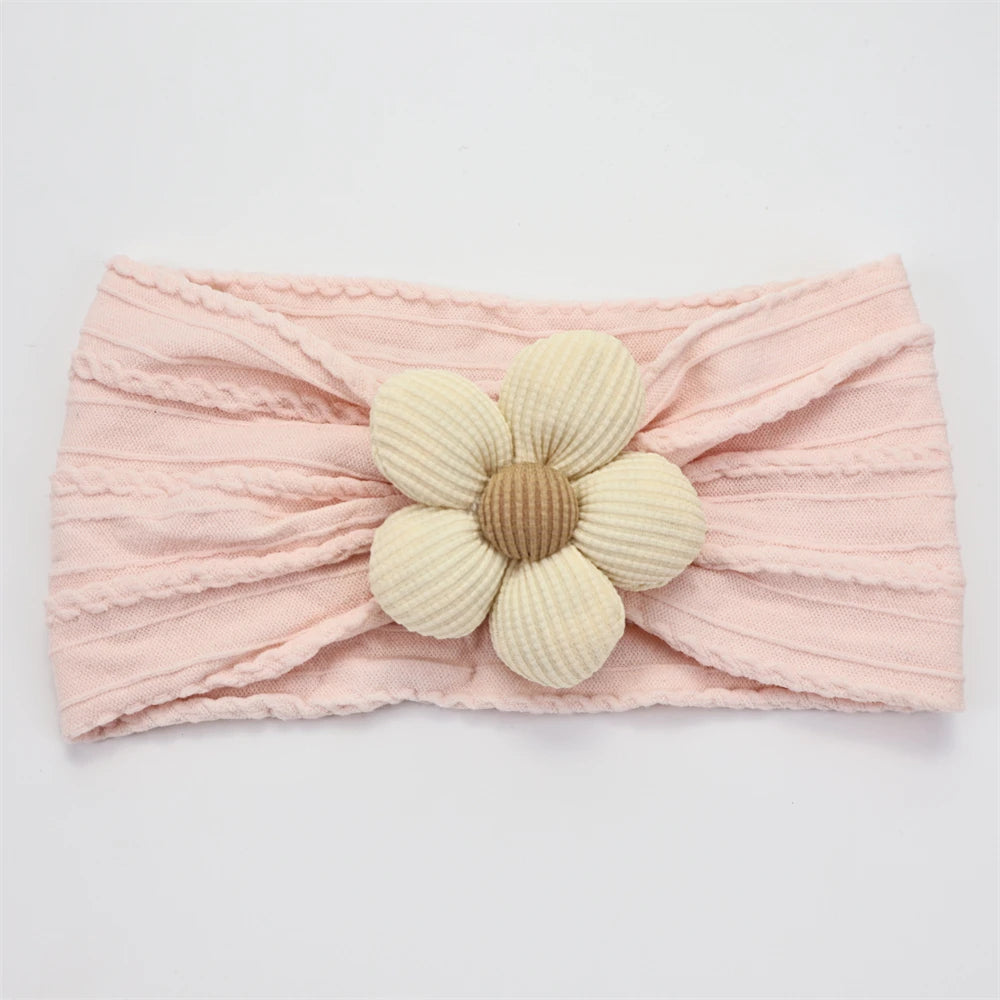 Flower Nylon Girl Hairband – Soft Elastic Baby Headband with Floral Detail