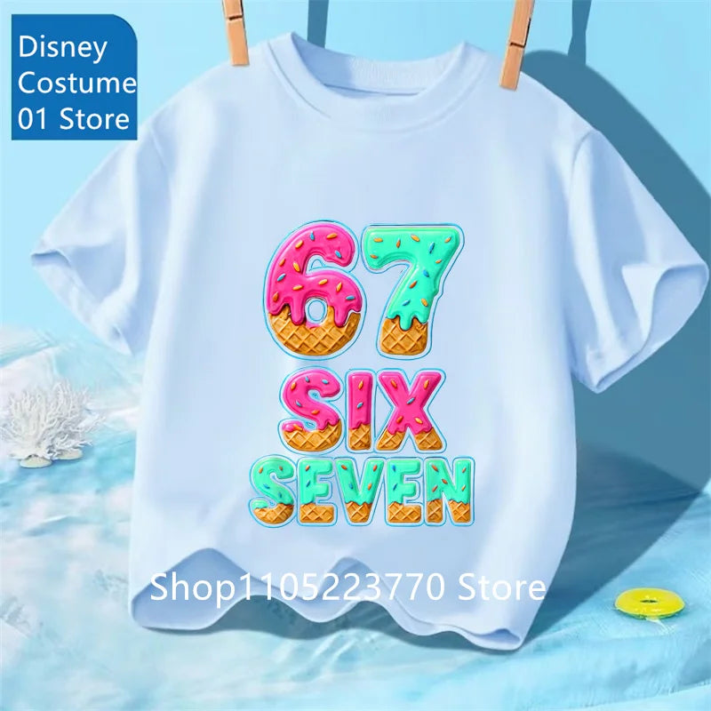Cartoon Print Kids T-Shirt – Cute Short Sleeve Casual Tee for Boys & Girls