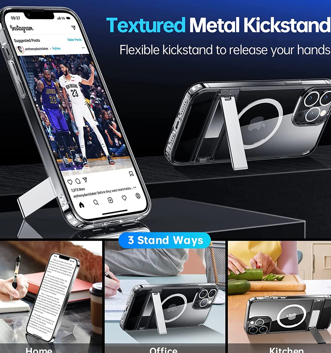 Magnetic iPhone Case with Kickstand – Clear Transparent Cover