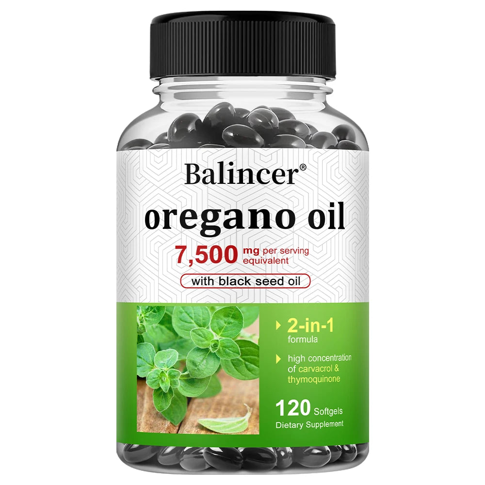 Oregano Oil 7,500mg with Black Seed for Immune Health