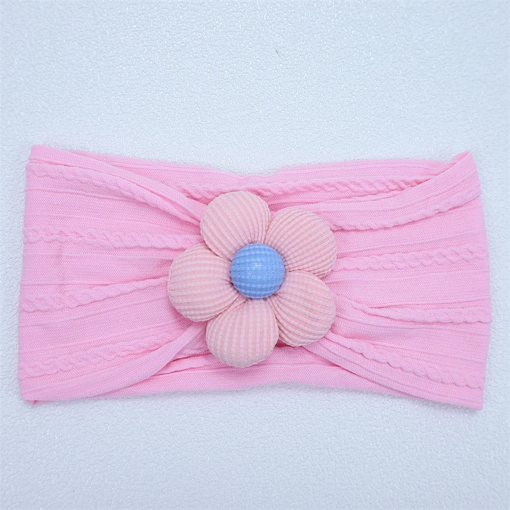 Flower Nylon Girl Hairband – Soft Elastic Baby Headband with Floral Detail
