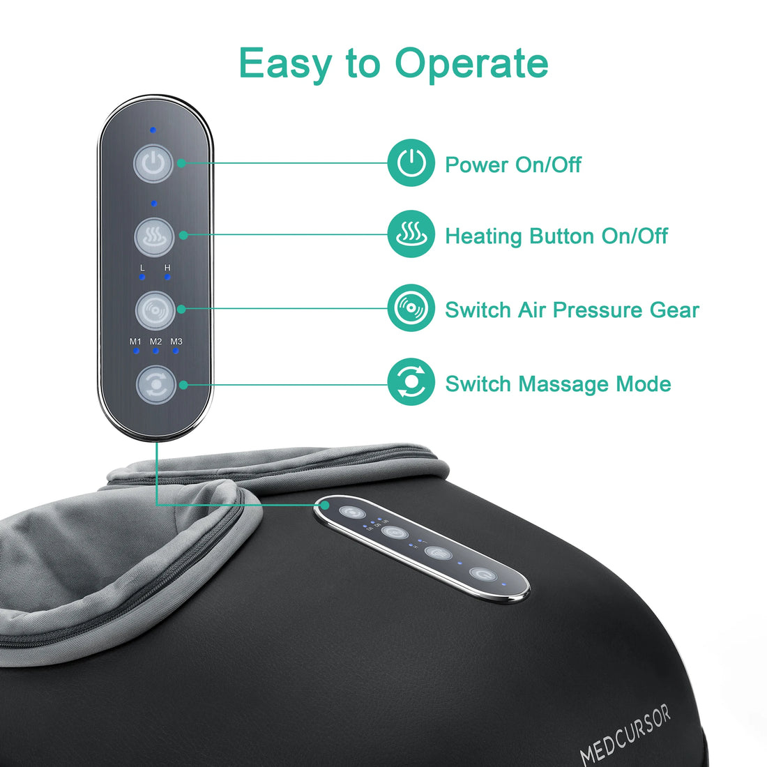 Shiatsu Foot Massager with Heat - Electric Deep Kneading Massage Machine for Pain Relief