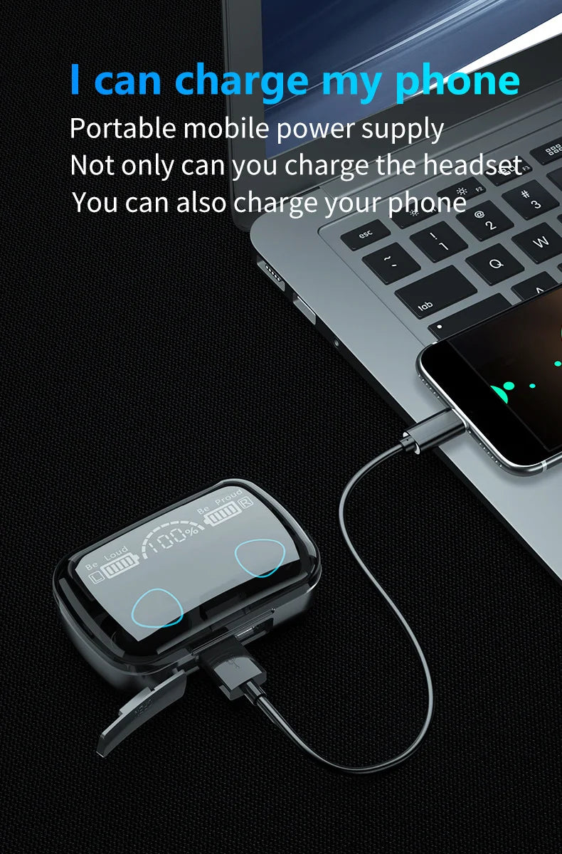 M10 Wireless Earbuds with Power Bank - Sports & Gaming Headphones