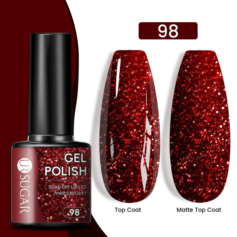 Dark Red Gel Nail Polish – Soak-Off LED/UV Gel Varnish for Salon & Home Use
