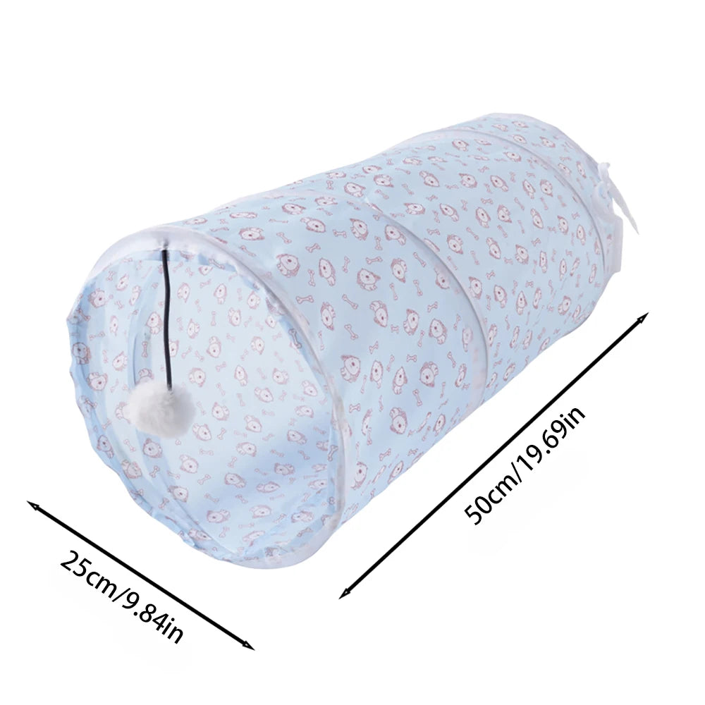 Túnel de Brinquedo para Gatos – Tubo Dobrável para Exercícios em Ambientes Internos e Externos