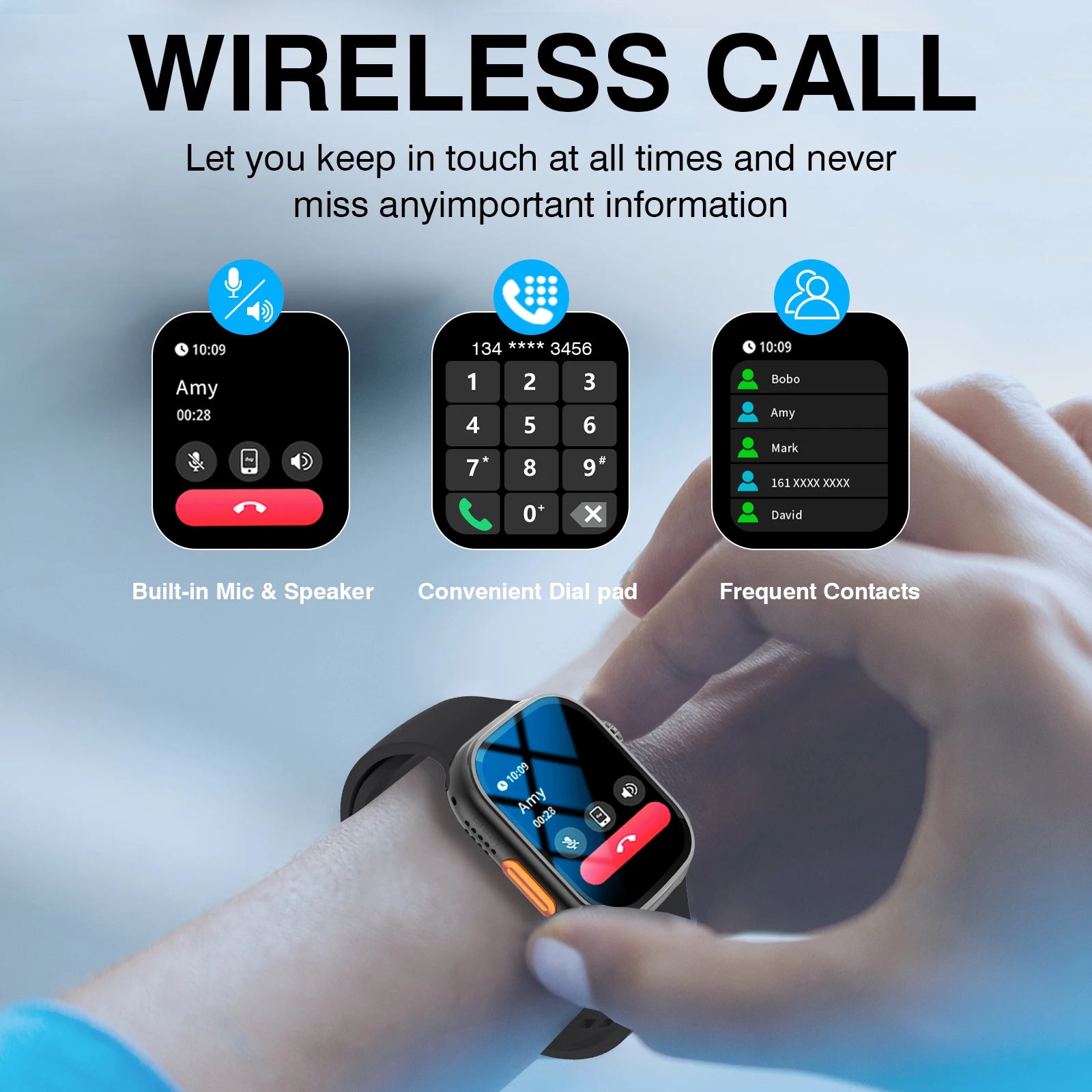 2026 Smart Watch with Wireless Calling, Weather Forecast & Sports Mode, DIY Wallpaper SMS Alerts Silicone Strap for Men Women
