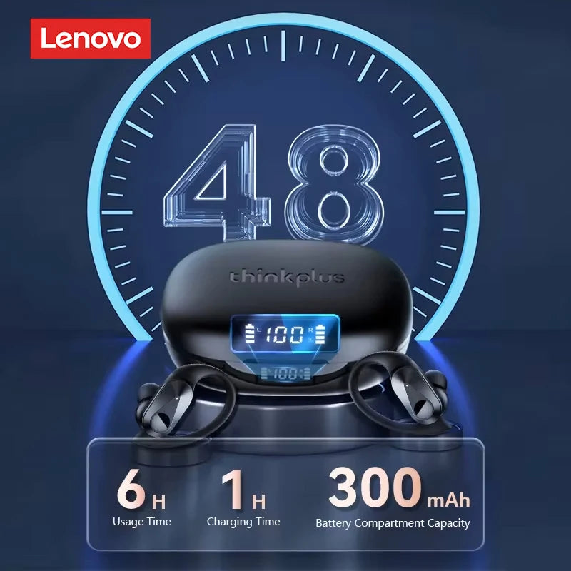 Fones de ouvido Lenovo LP75 Bluetooth 5.3 TWS com gancho de orelha