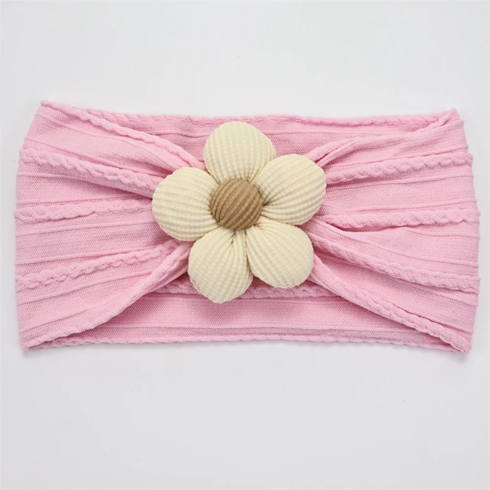 Flower Nylon Girl Hairband – Soft Elastic Baby Headband with Floral Detail