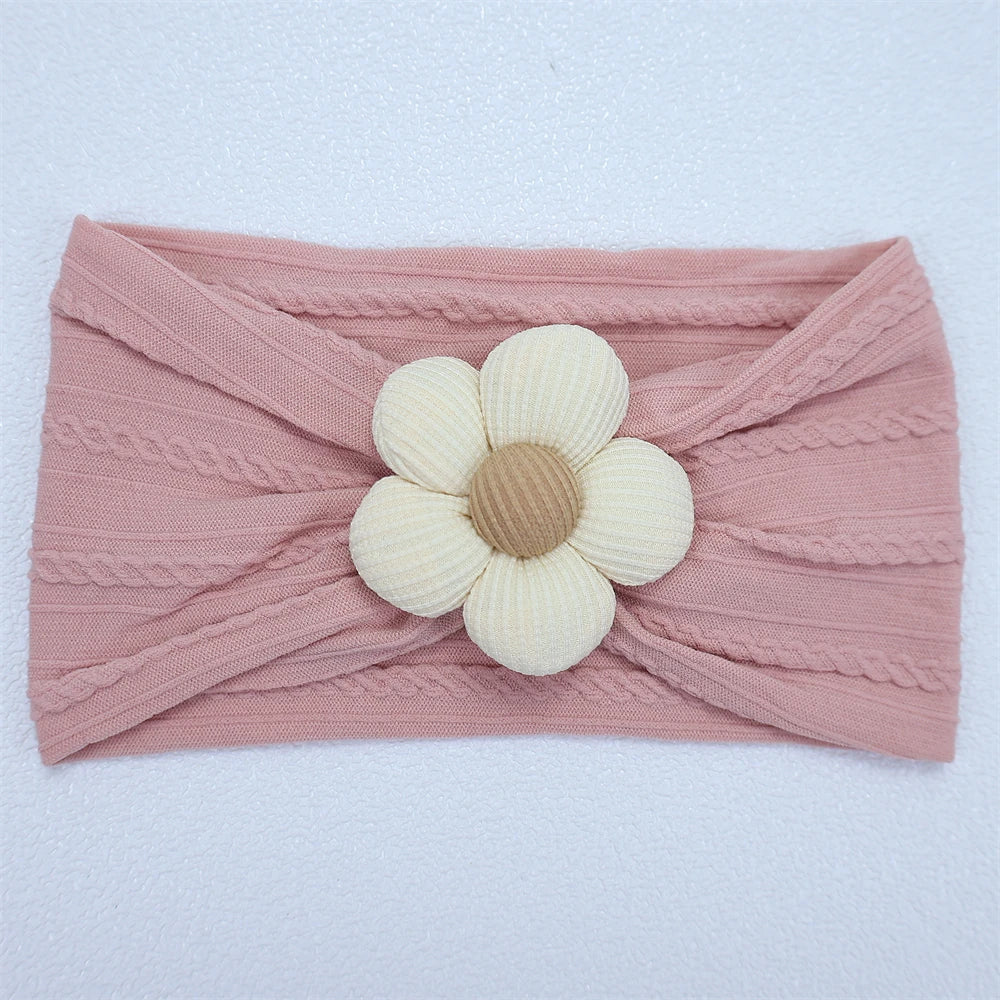 Flower Nylon Girl Hairband – Soft Elastic Baby Headband with Floral Detail