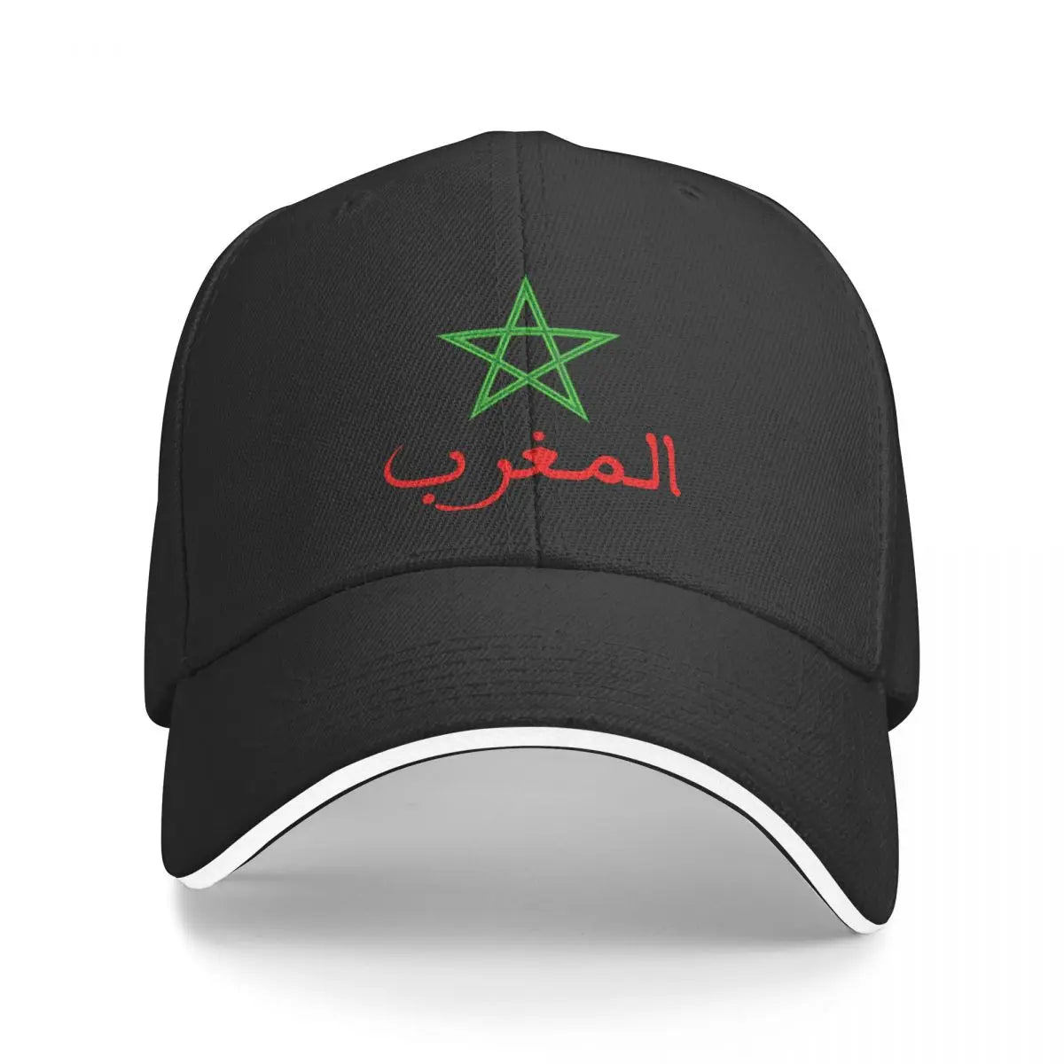 Boné de Beisebol com a Bandeira do Marrocos - Chapéu Corta-Vento Snapback Reino de Marrocos para Homens e Mulheres