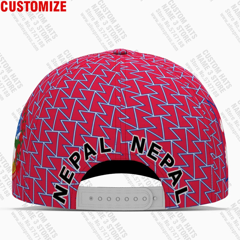 Nepal Flag Baseball Cap - Custom 3D Embroidered Snapback Hat for Nepalese Pride