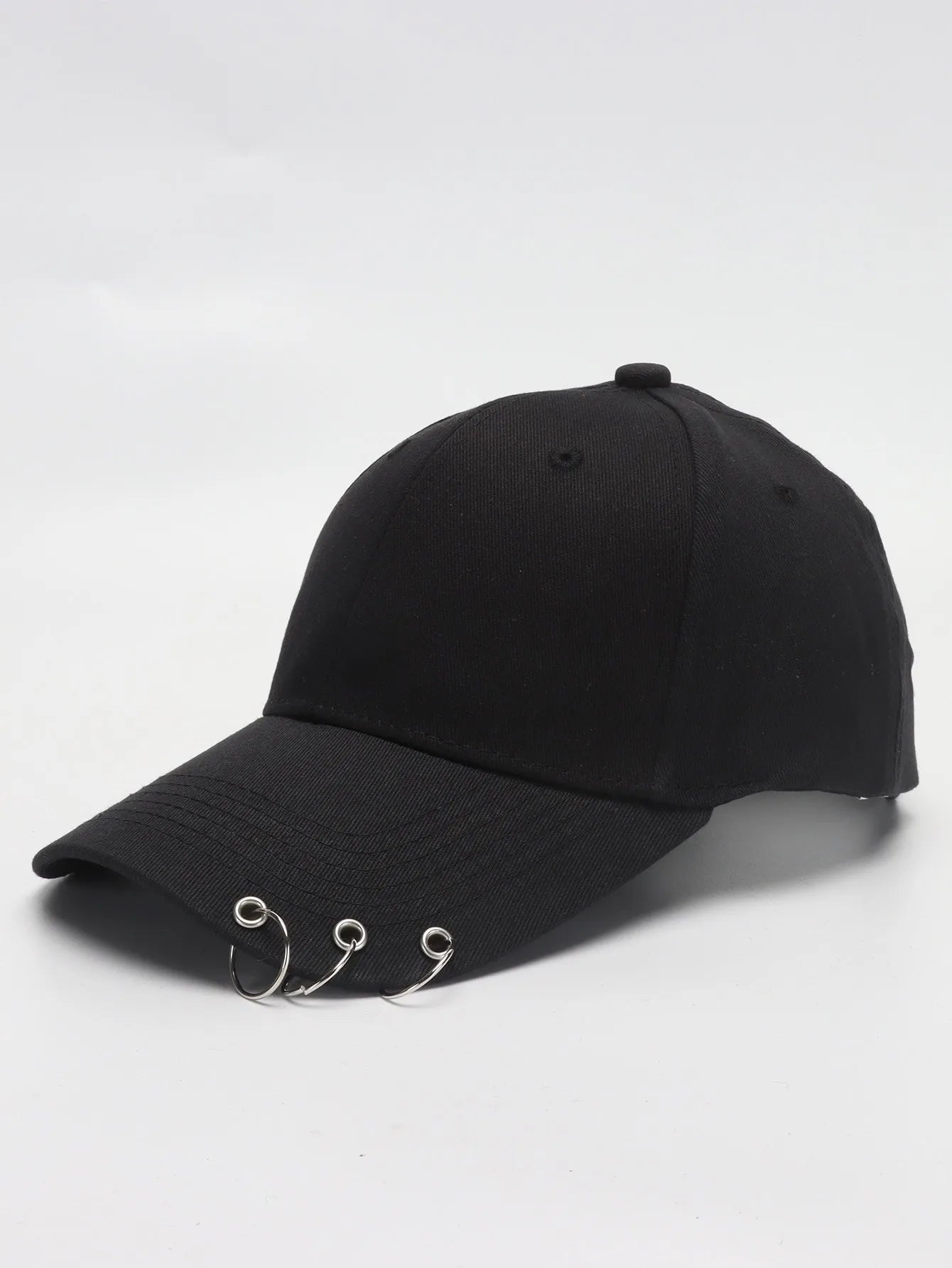 Boné de Beisebol com Anéis - Chapéu Snapback Estilo K-Pop Coreano para Homens e Mulheres