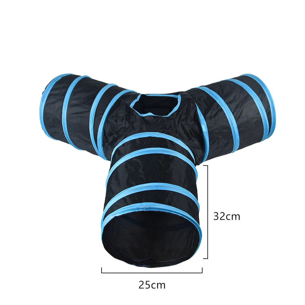 Túnel de Brinquedo para Gatos – Tubo Dobrável para Exercícios em Ambientes Internos e Externos