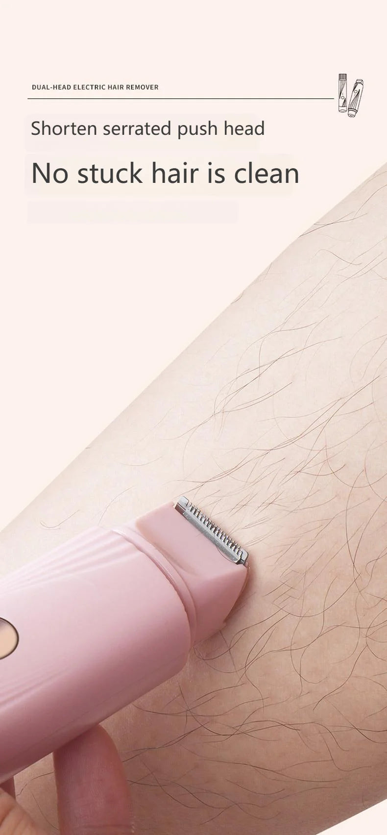 Removedor de pelos elétrico de corpo inteiro para mulheres - para biquíni, pernas, axilas e rosto