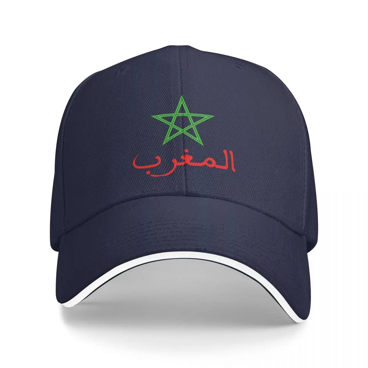 Boné de Beisebol com a Bandeira do Marrocos - Chapéu Corta-Vento Snapback Reino de Marrocos para Homens e Mulheres