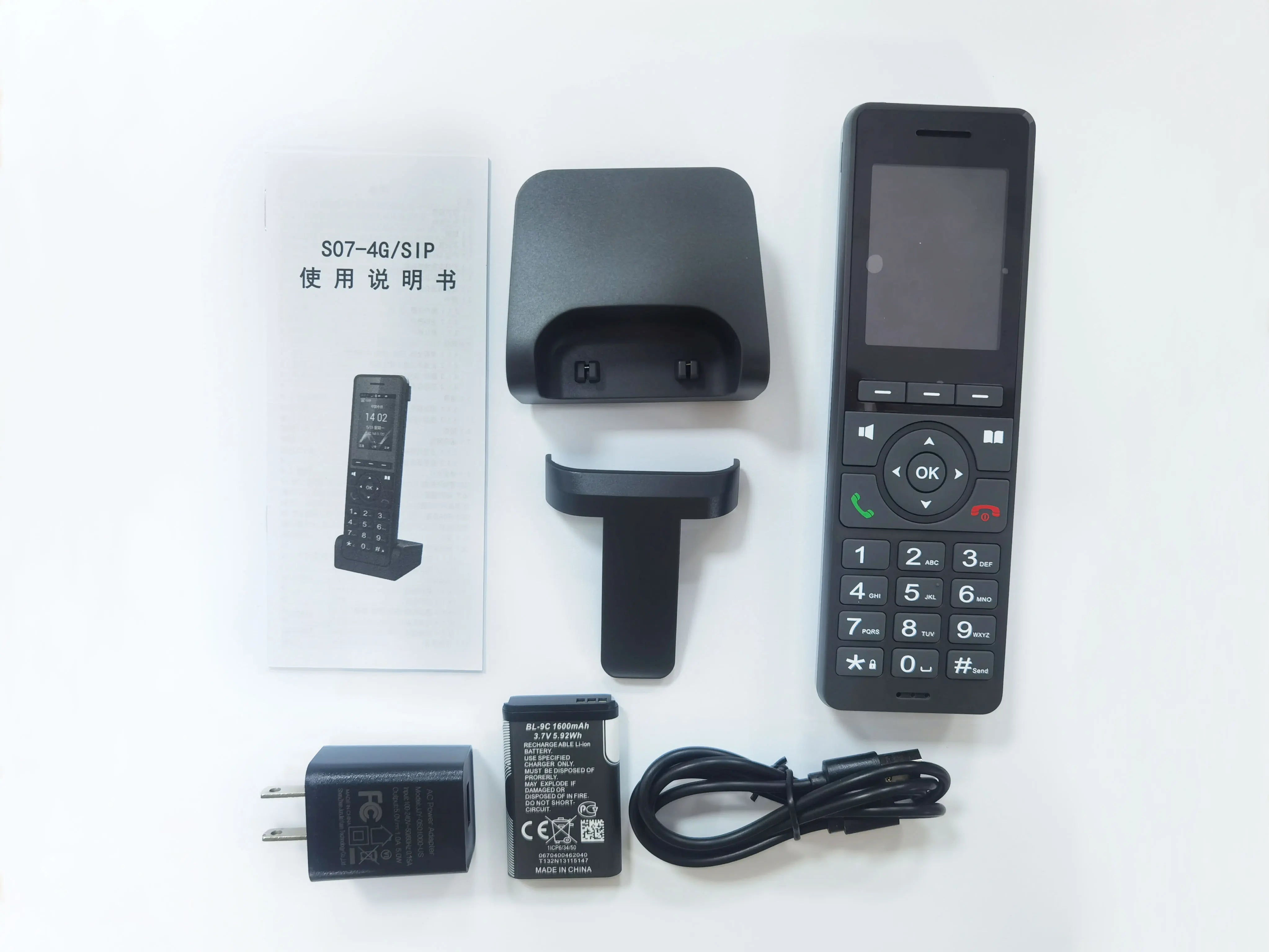 Telefone de Mesa VoIP WiFi 4G LTE - Telefone SIP Sem Fio com Tela de 2,4" e Conferência de 3 Vias