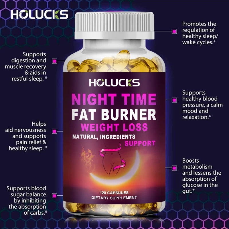 Queimador de Gordura Noturno - Cápsulas Avançadas para Sono e Perda de Peso com Feijão Branco e Garcinia Cambogia