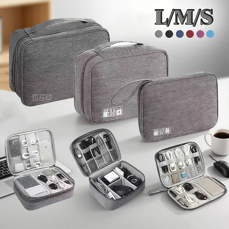 Waterproof Cable Storage Bag – Portable Electronic Travel Organizer