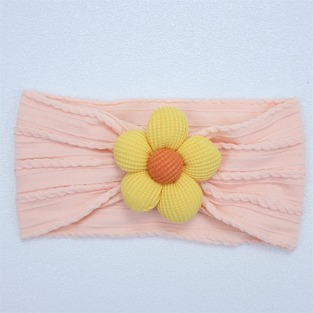 Flower Nylon Girl Hairband – Soft Elastic Baby Headband with Floral Detail
