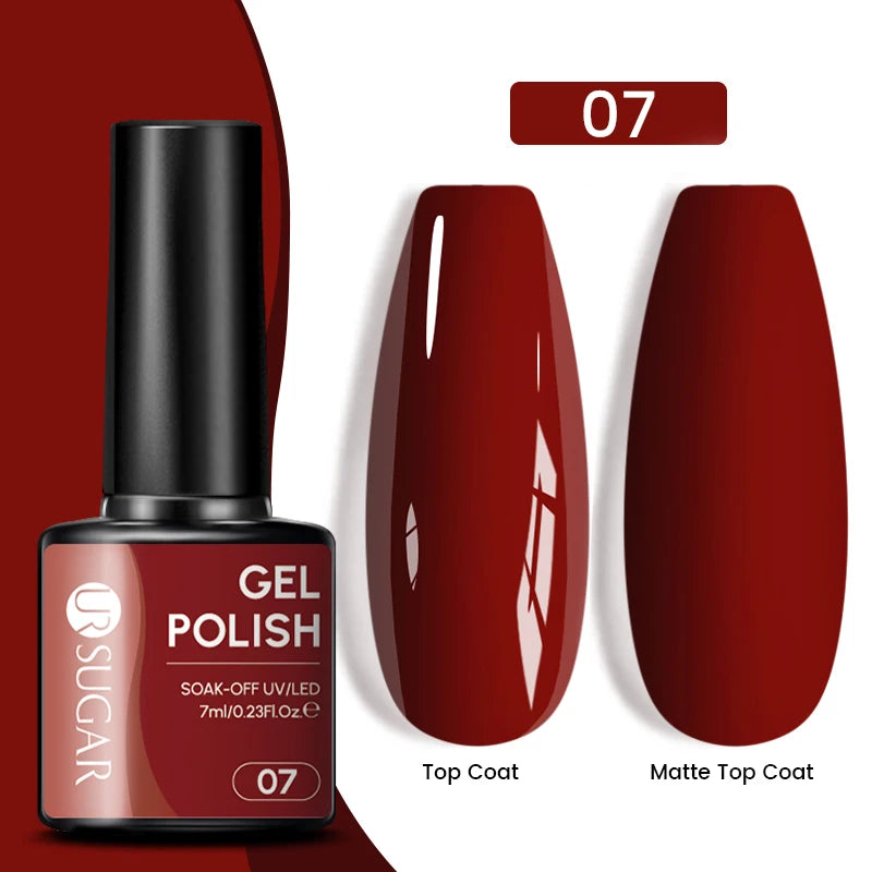 Dark Red Gel Nail Polish – Soak-Off LED/UV Gel Varnish for Salon & Home Use