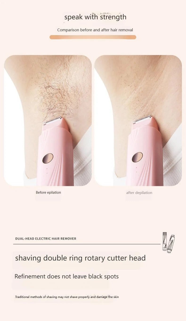 Removedor de pelos elétrico de corpo inteiro para mulheres - para biquíni, pernas, axilas e rosto