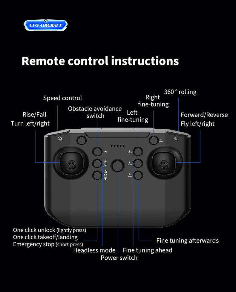 Mini Drone UFO MX85 para Crianças - Desvio Inteligente de Obstáculos, Design Seguro de Espuma (50g)