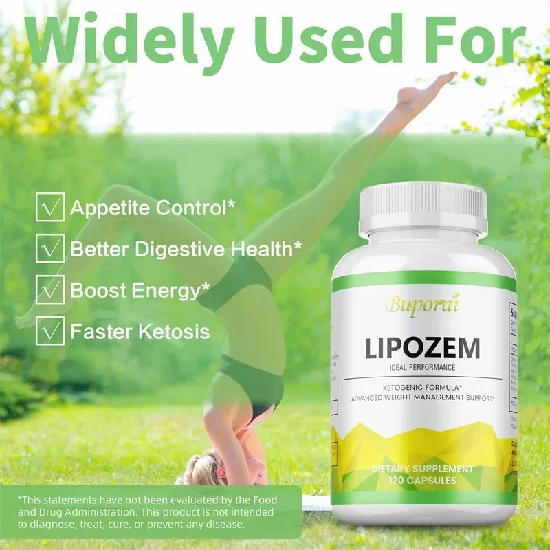 Lipozem Cápsulas para Perda de Peso - Cetona de Framboesa e Magnésio para Metabolismo e Energia
