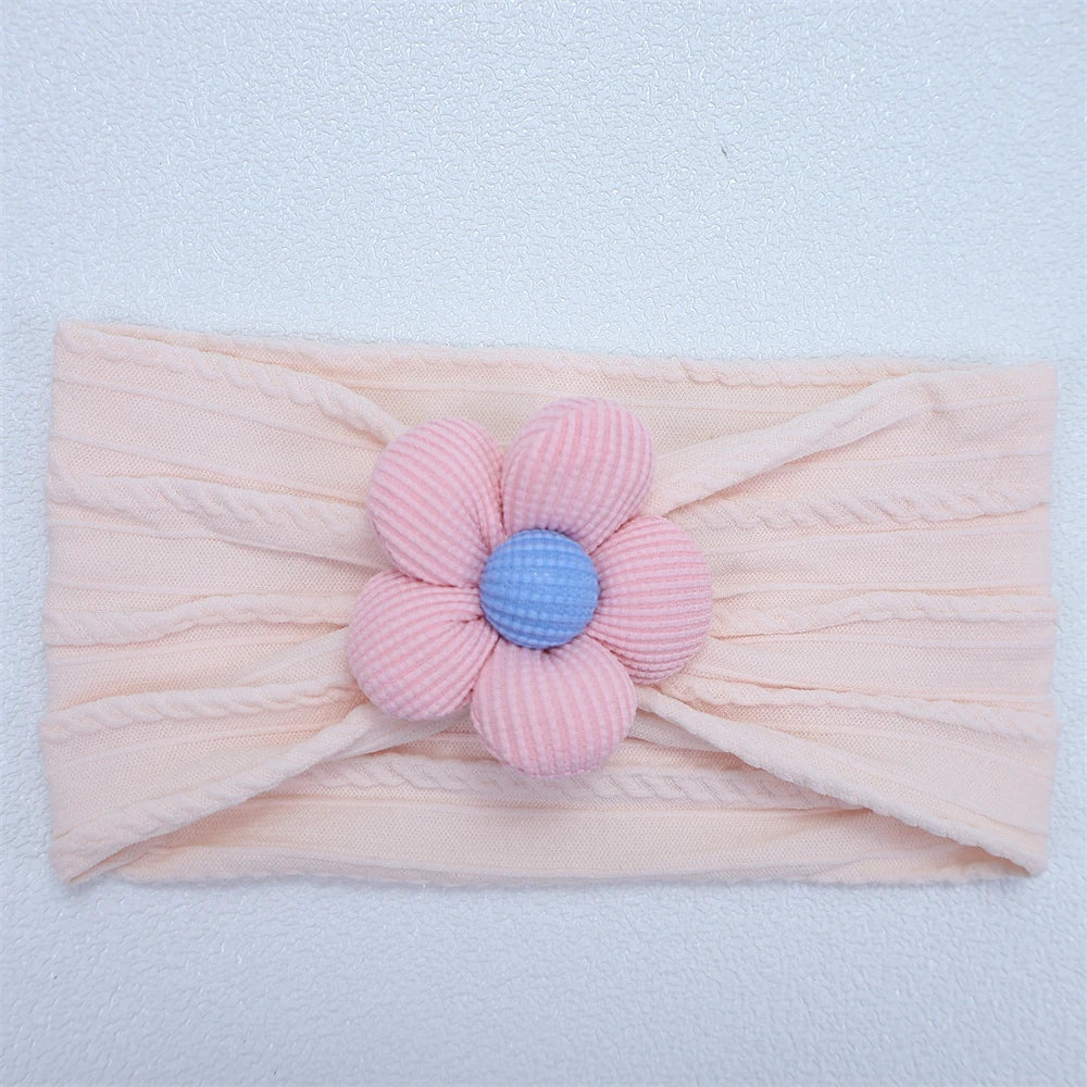 Flower Nylon Girl Hairband – Soft Elastic Baby Headband with Floral Detail