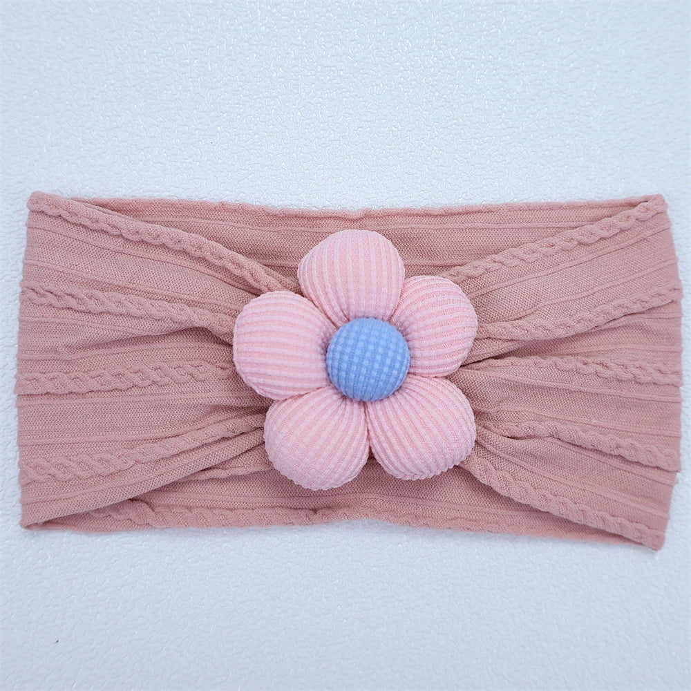 Flower Nylon Girl Hairband – Soft Elastic Baby Headband with Floral Detail
