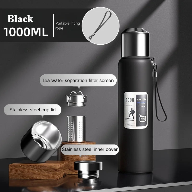 Garrafa Térmica Grande Isolada em Aço Inoxidável - 600ml-2000ml