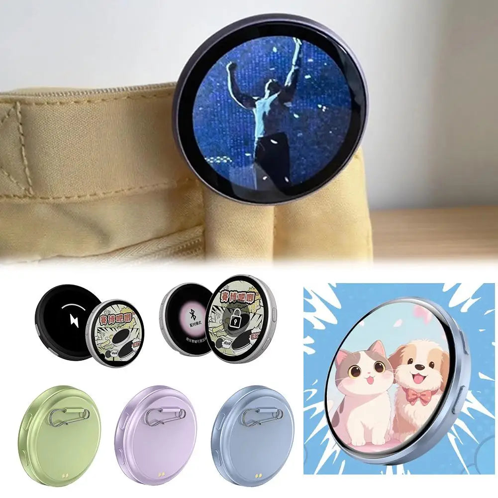 Smart Cyber Badge - 1.7" HD Touch Screen E-Badge for Anime & Custom Displays