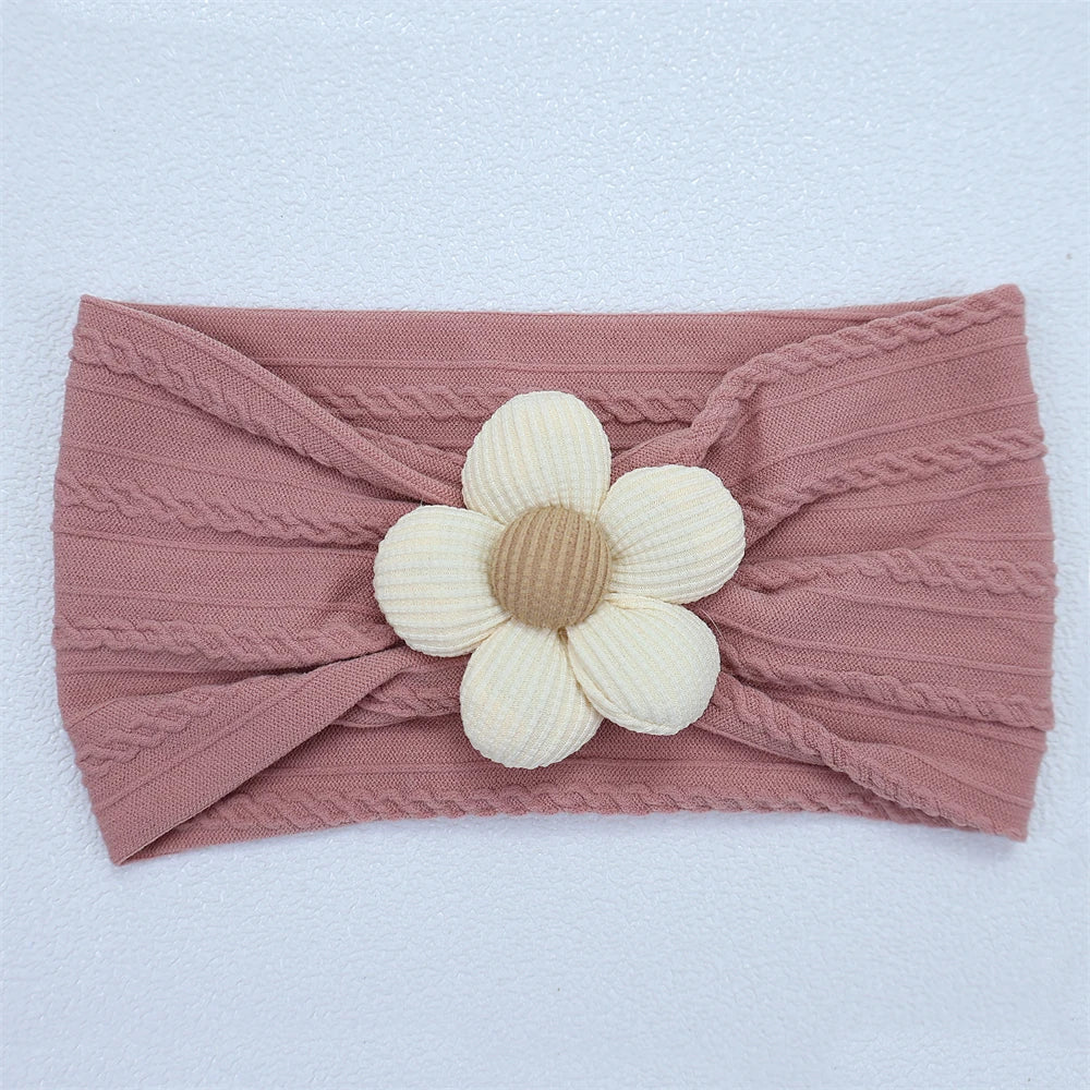 Flower Nylon Girl Hairband – Soft Elastic Baby Headband with Floral Detail