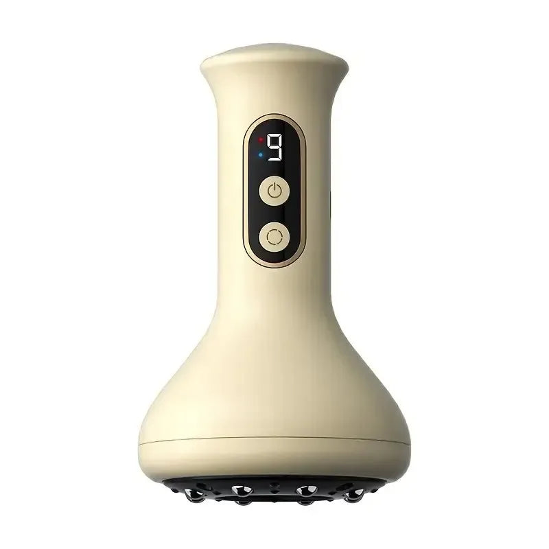 USB Rechargeable Handheld Abdominal Massager with Guasha & Hot Compress