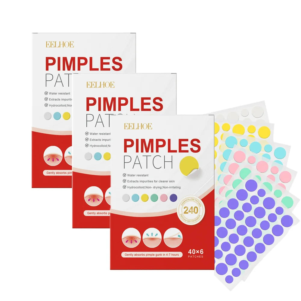 240 adesivos antiacne em formato de coração/estrela/flor/redondo. Hidratantes e eficazes para cobrir espinhas e imperfeições.