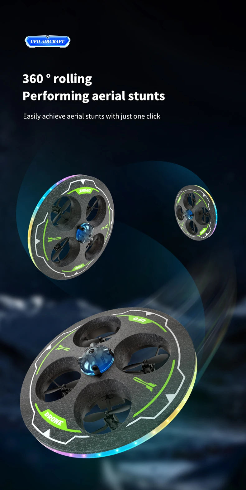 Mini Drone UFO MX85 para Crianças - Desvio Inteligente de Obstáculos, Design Seguro de Espuma (50g)