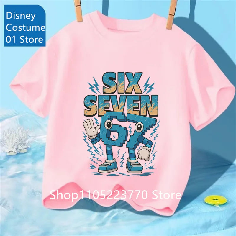 Cartoon Print Kids T-Shirt – Cute Short Sleeve Casual Tee for Boys & Girls