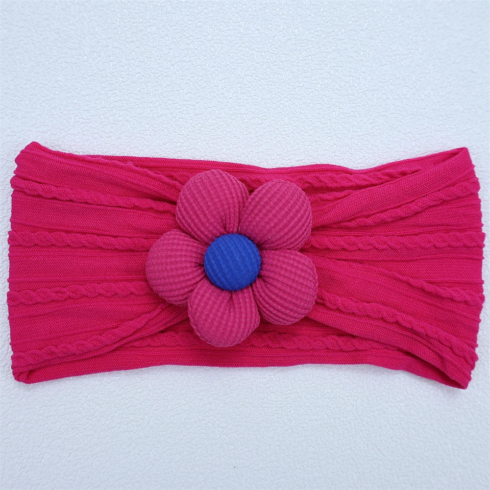 Flower Nylon Girl Hairband – Soft Elastic Baby Headband with Floral Detail
