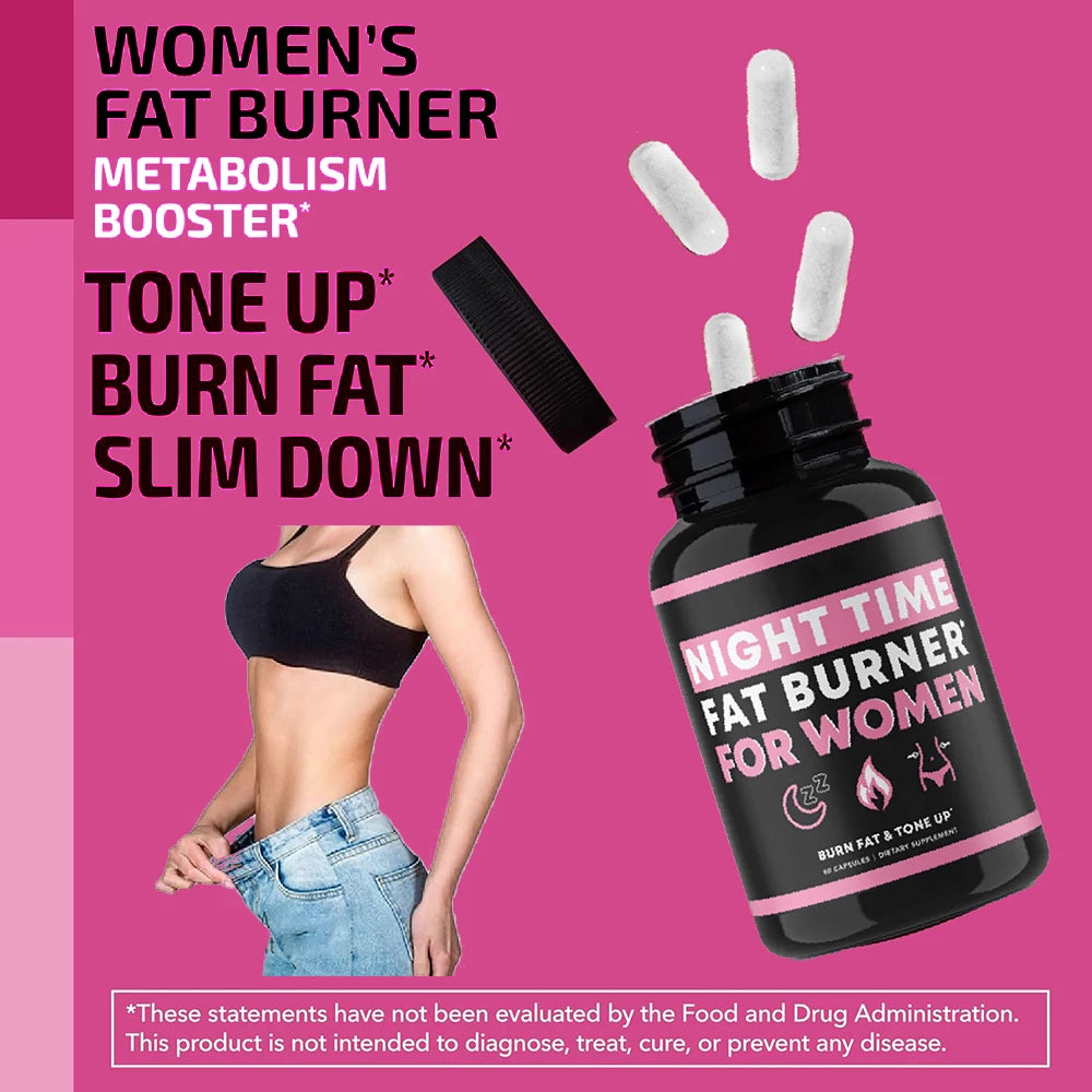 Night Time Weight Loss Pills for Women, Appetite Suppressant & Metabolism Booster, Nighttime Supplement Slimming While You Sleep