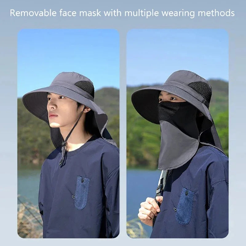 Wide Brim Sun Hat – UV Protection, Breathable & Windproof for Outdoor Use